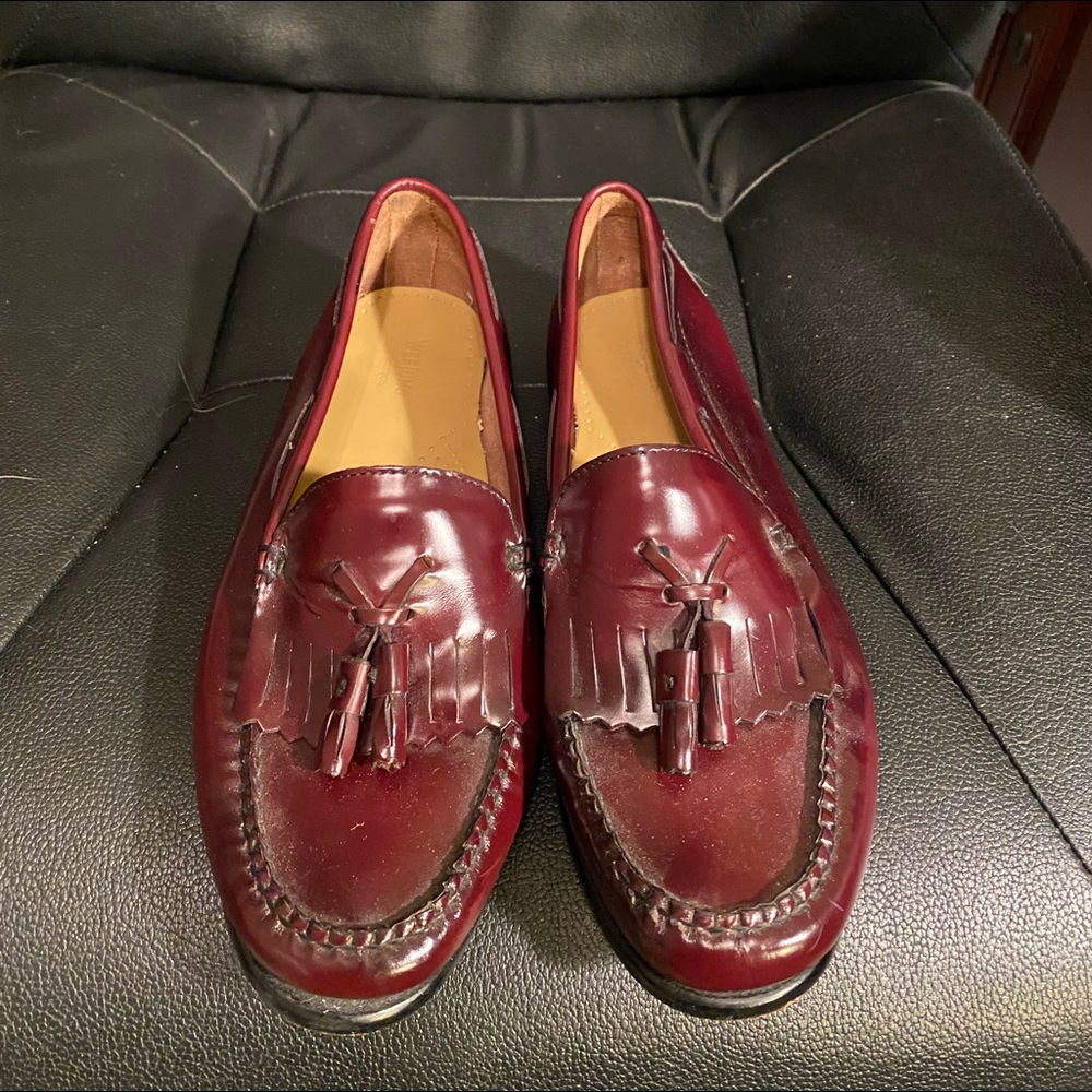 Bass Weejuns Tassel Loafers Shoes 8.5 W Made in El Salvador Leather Upper